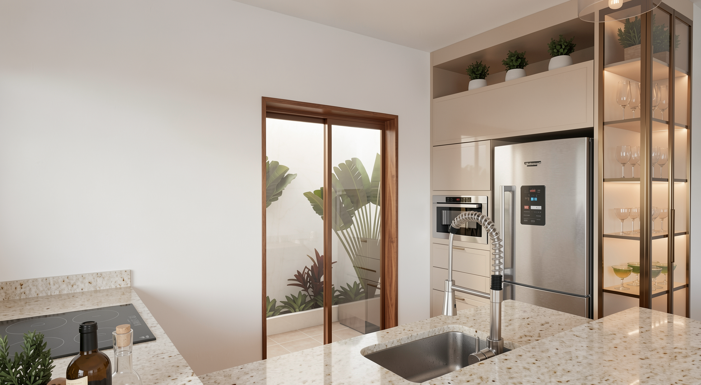 Detalhe da cozinha da Casa A-MUZ